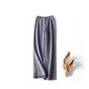 Women's Super Warm Wool Blend Flannel Pants: Double-Faced, Thickened, Straight-Leg for Autumn and Winter.