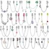 New Copper Shamrock Daisy Flower Star Shape Moon Pav Safety Chain Bow Necklaces Bracelets Luxury Womens Fine Jewellery Gifts