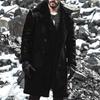 Men European Size Thickened Warm Faux Suede Long Zipper Jacket Winter Outerwear