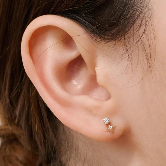 14k Stone Star Piercing (Single)