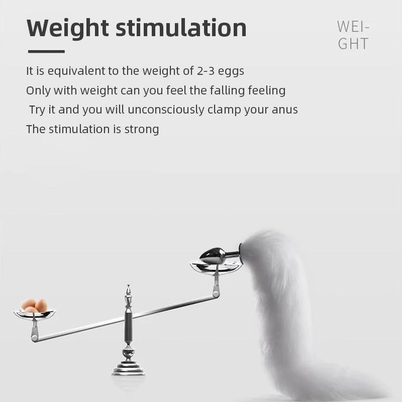 Metal Anal Plug with Soft Fox Tail for Men Women Wearable Intimate Toy for Cosplay Roleplay Sensual Massage Adult Bedroom Fun