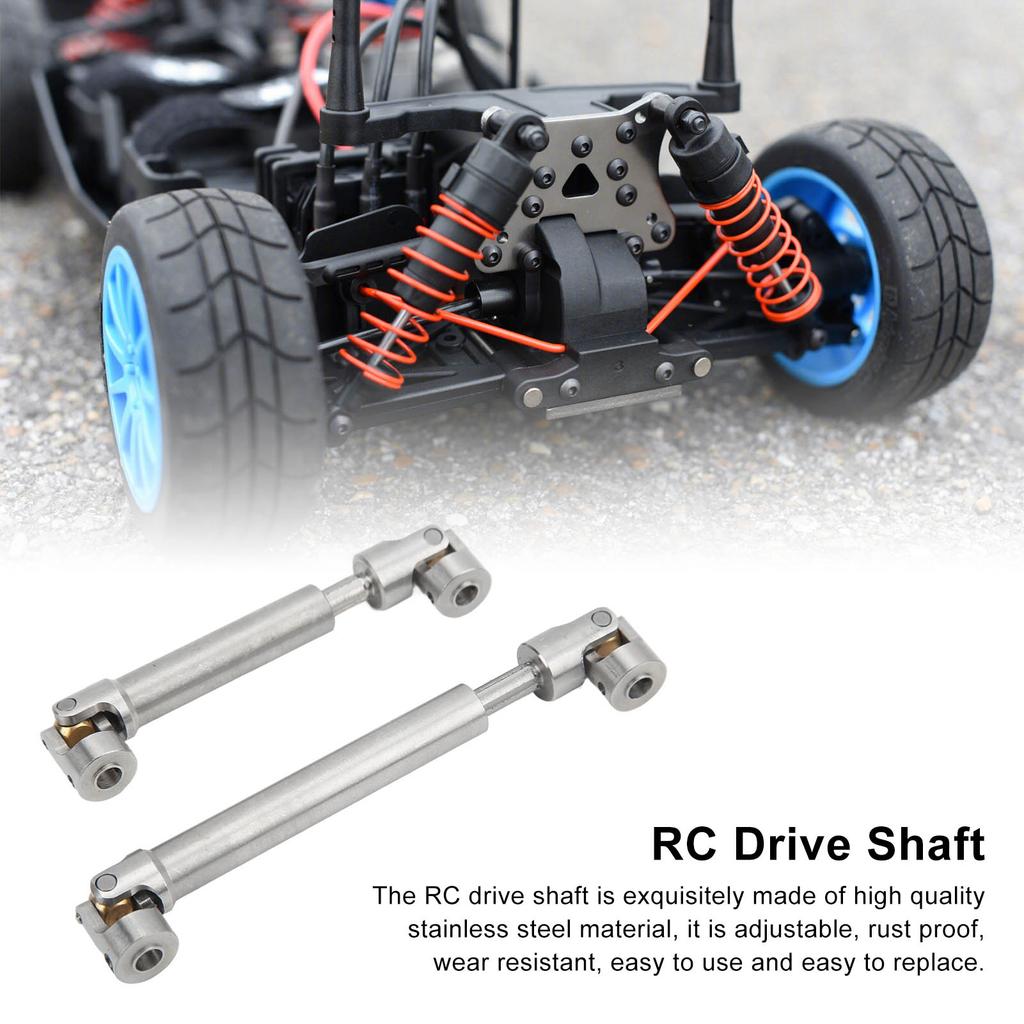 2PCS RC Drive Shaft Stainless Steel Adjustable for 1/10 313mm Wheel Base Remote Control Car