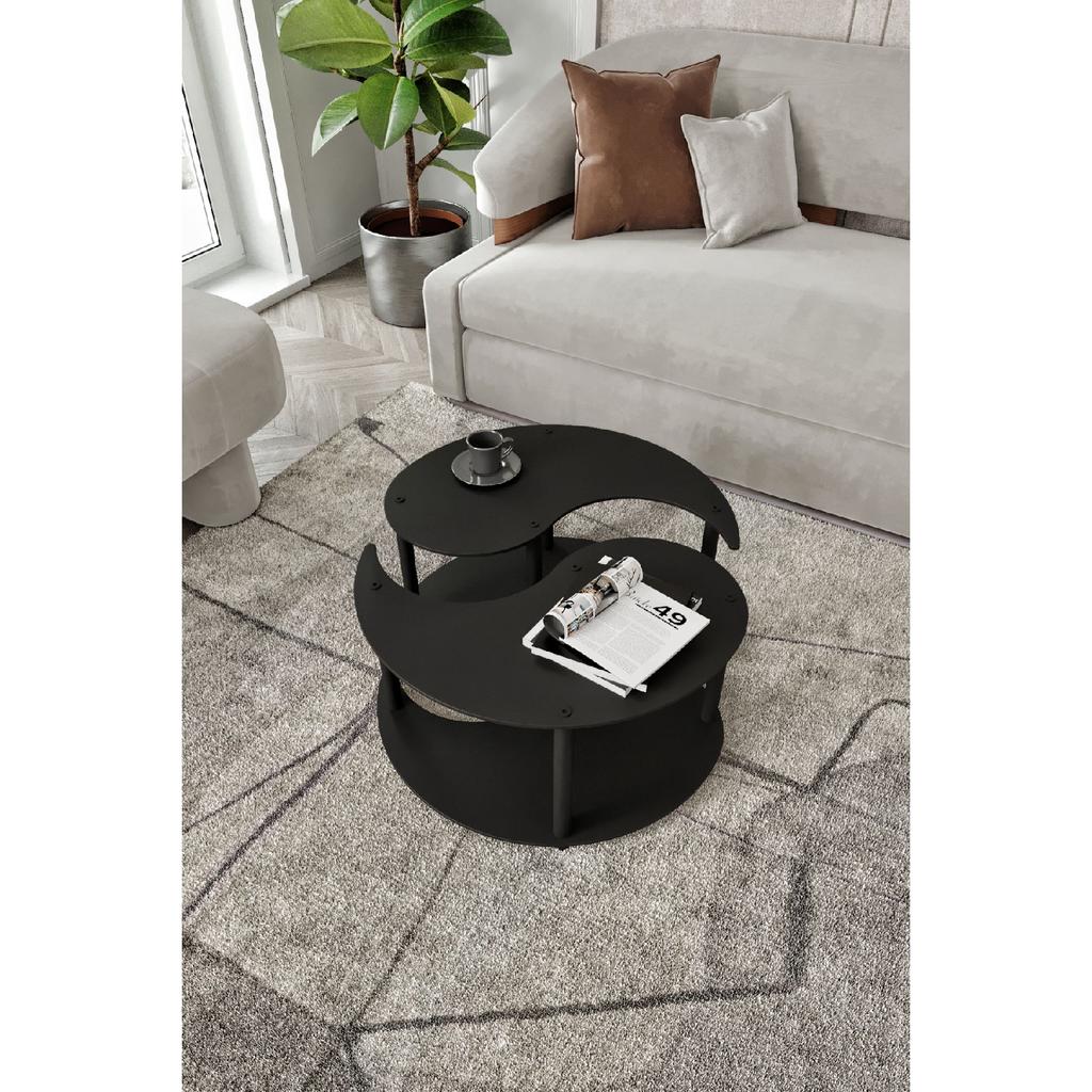 Yin Yang Unity Serenity Coffee Table Set Of 2 Black