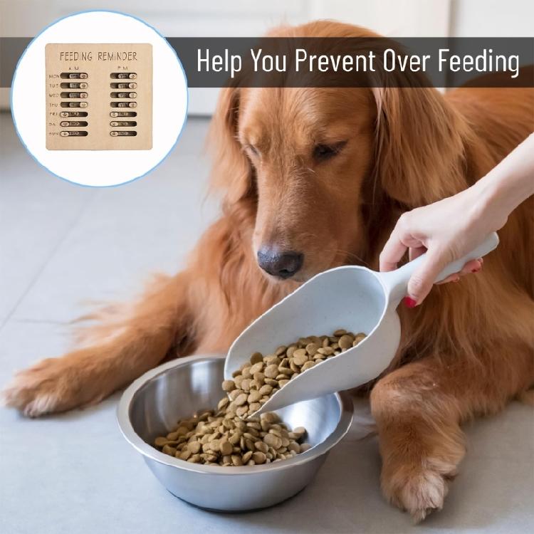 Dog Feeding Chart Wooden Board For Busy Owners with Feeding Switches User Friendly Sliding Indicators Pet Care Solution
