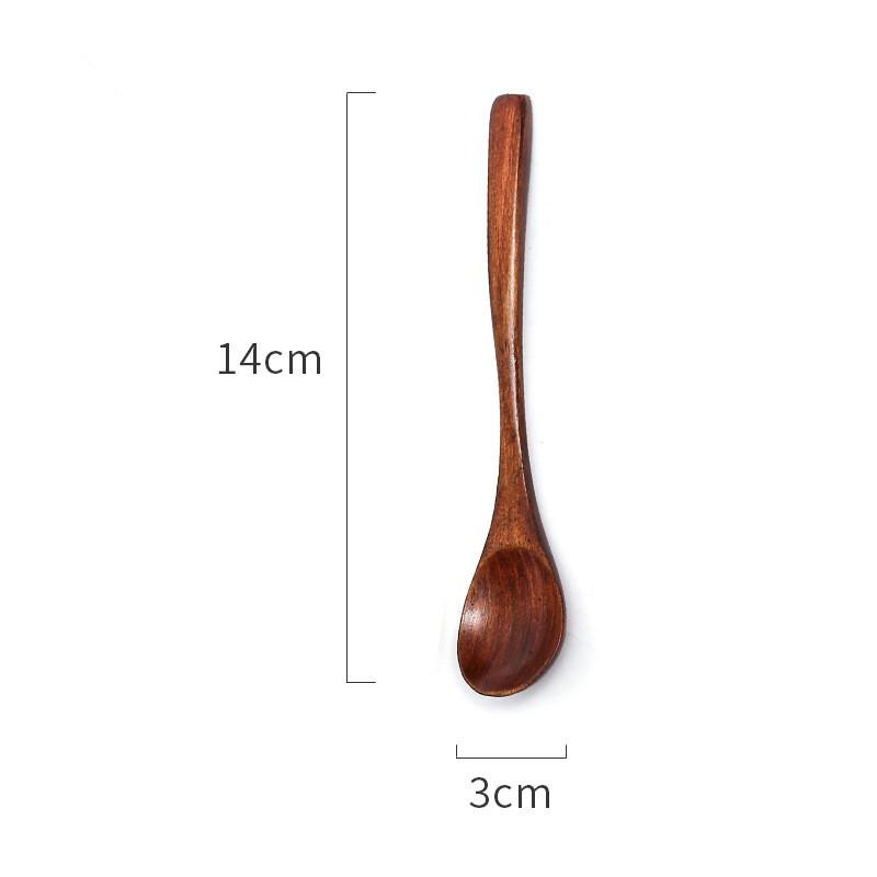 1Pcs Spoon Mini Middle Large Wooden Scoop Solid Flatware Coffee Tea Sugar Salt Condiment Living Cooking Tableware Kitchen Tools