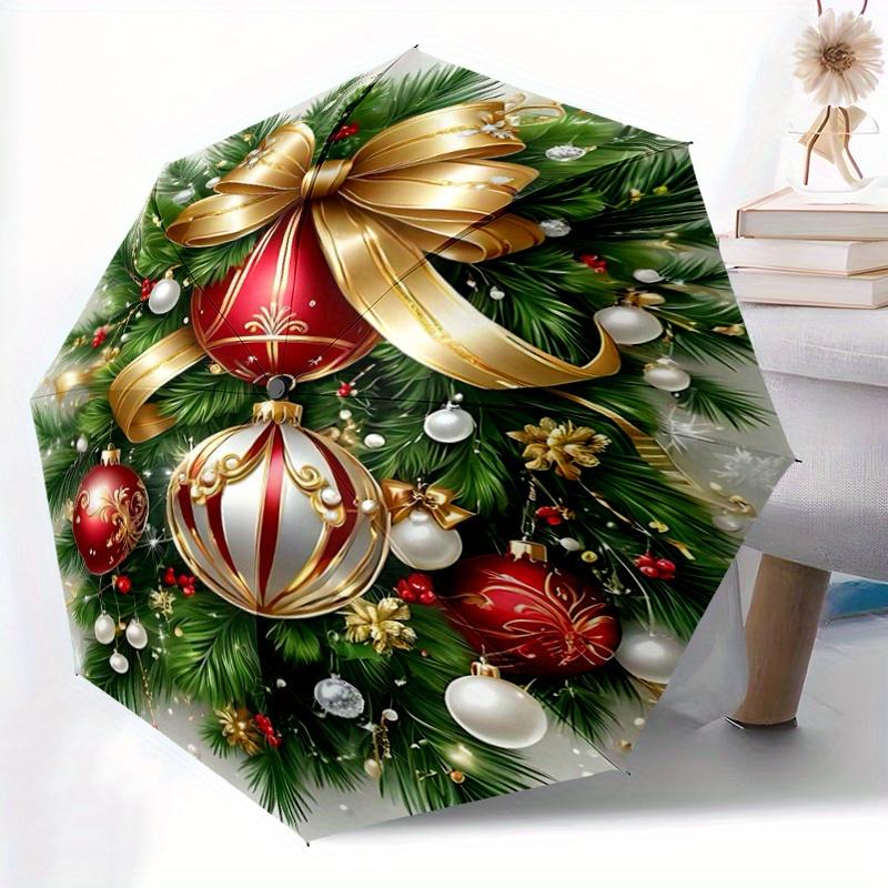 1pc Elegant Christmas Ornaments Automatic Opening and Closing Umbrella - Small Umbrella Suitable for Various Occasions Y034