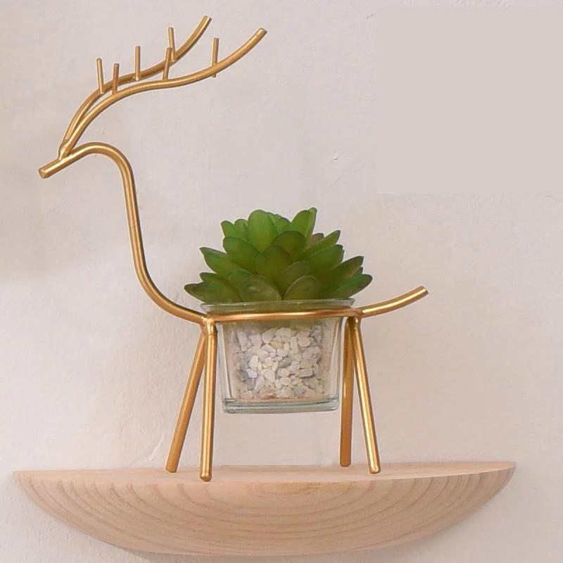 Simple Solid Wood Storage Rack Wall Hanging Modern Non Pounching Multi Layer Load Bearing Shelf Home Organizer Friend Gift