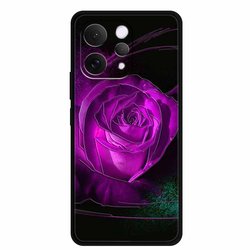 For Vivo S50 5G Case 3D Emboss Flower Black Silicone Soft Back Cover Case For Vivo S50 2025 Phone Case 6.59" Coque V2528A Fundas