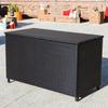 Modern Design Outdoor Deck Storage Box Durable Wicker with Aluminum Frame All Weather Garden Furniture Patio Lockers
