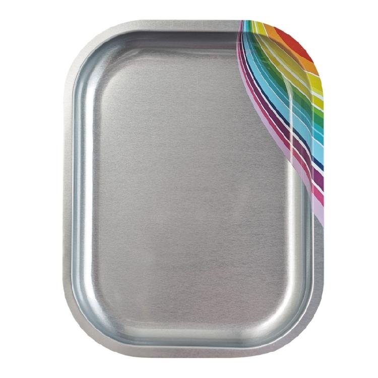 Rectangle Shaped Nail Art Mixing Palette Stainless Steel Display Plate Nail Art Palette for Professional Manicure