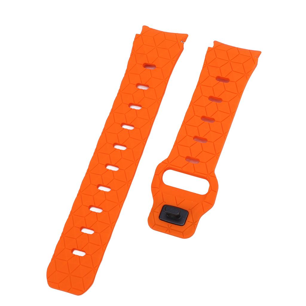 Watch Band Silicone Football Texture Quick Release Dual Color Watch Wristband for Galaxy Watch 6 5 4 Orange