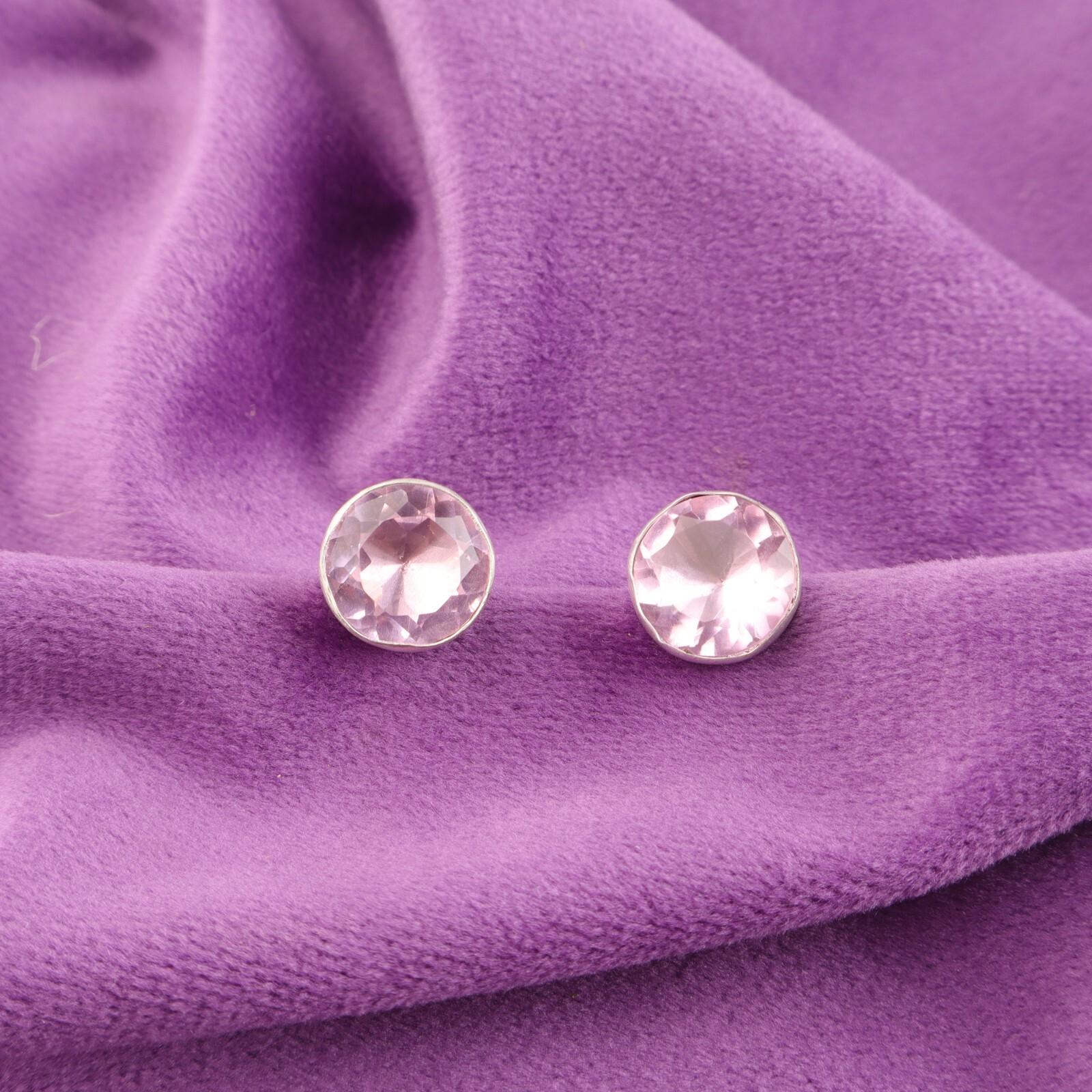 

Распродажа ко Дню сестер Драгоценный камень морганит 925 серебро пусеты этнические серьги ювелирные изделия EE-150-5