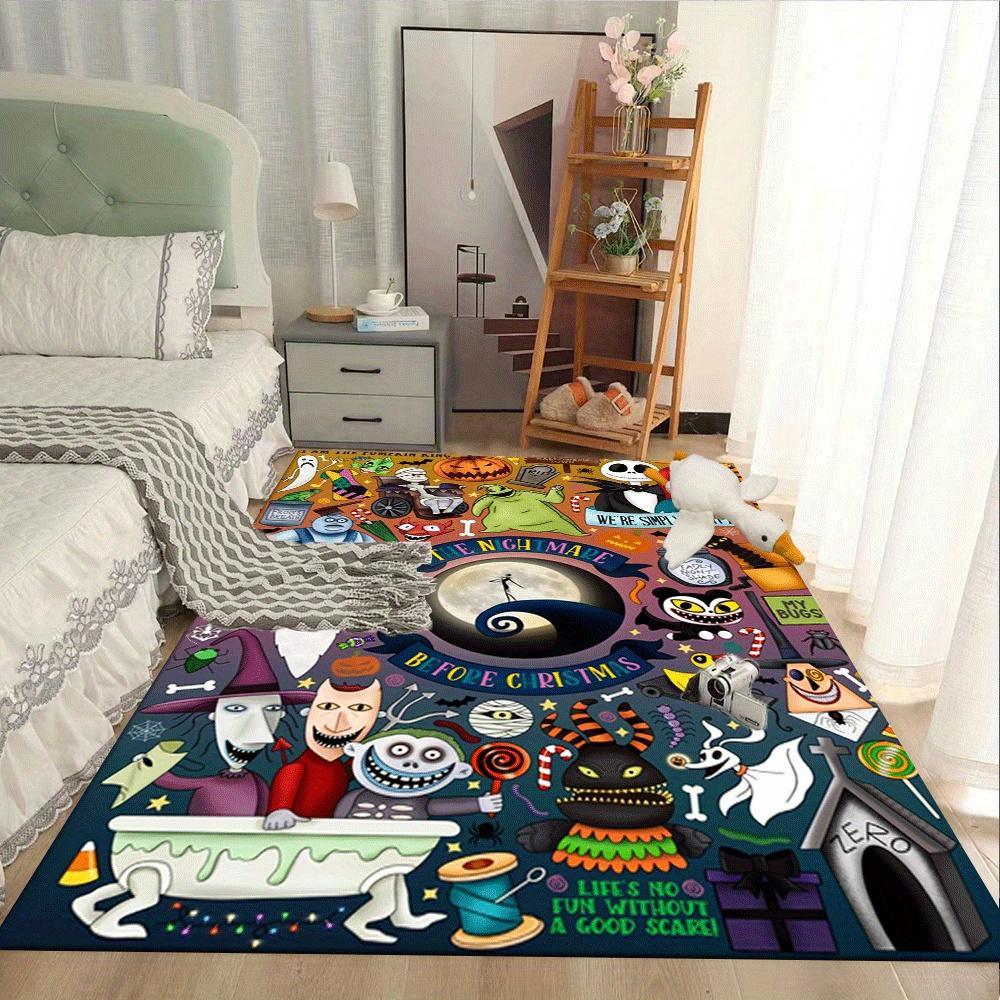 1pc The Nightmare Before Christmas Carpet Area Rug, Bedroom, and Playroom Durable, Stain-Resistant, and Easy To Clean, Living Room