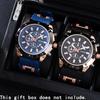 Watch 2-Piece Set Men'S Watch Business Silicone Watch Date Quartz Watch Set