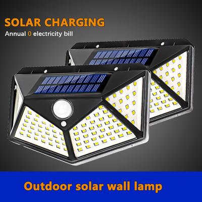 Outdoor Solar Lamp 100 LED Solar Wall Lights Waterproof Motion Sensor Solar Powered Sunlight Street Light for Garden Decoration