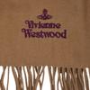 Vivienne Westwood Apparel 81030007 W00Q7 Camel Basic Embroidered Logo Fringe Scarf (Scarf) Women's [Brand] [Used]
