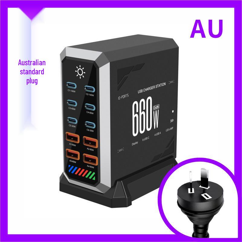 660W Gallium Nitride Multi-Port Fast USB Desktop Charger