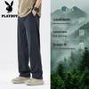 Playboy Men's Lyocell Blend Summer Straight-Leg Casual Pants