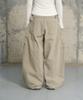 Eonyujeulaeb Cotton Curved Buckle Pants [Khaki]