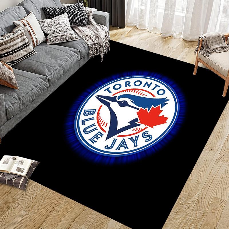 Tappeto Quadrato a Fantasia Flanella Toronto Blue Jays, Tappeto da Area, Tappeto per Soggiorno Camera da Letto Divano Sala Giochi Decorazione, Tappetino Antiscivolo