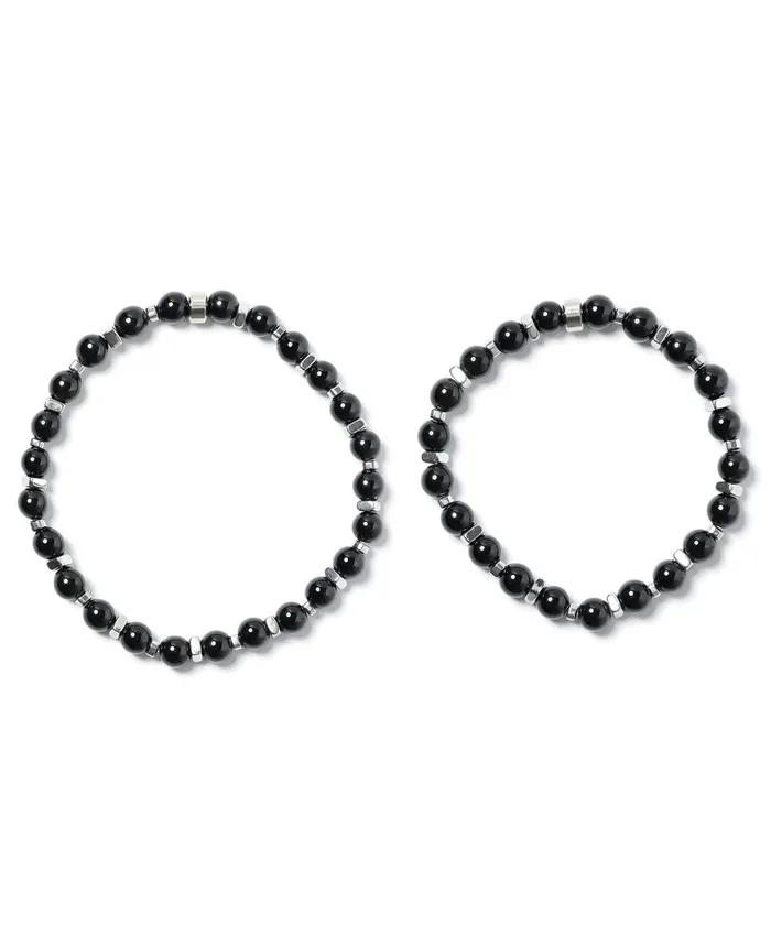 6mm Black Onyx Double Mix Seahorse Chip Bracelet (C2503AC1361_BK)