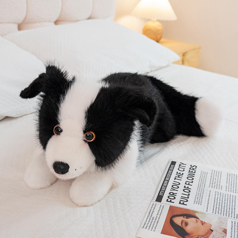 40/50CM Four Colours Border Collie Collar Style Plush Toys Soft Stuffed Puppy Doll Funny Accompany Toys for Kids Gifts