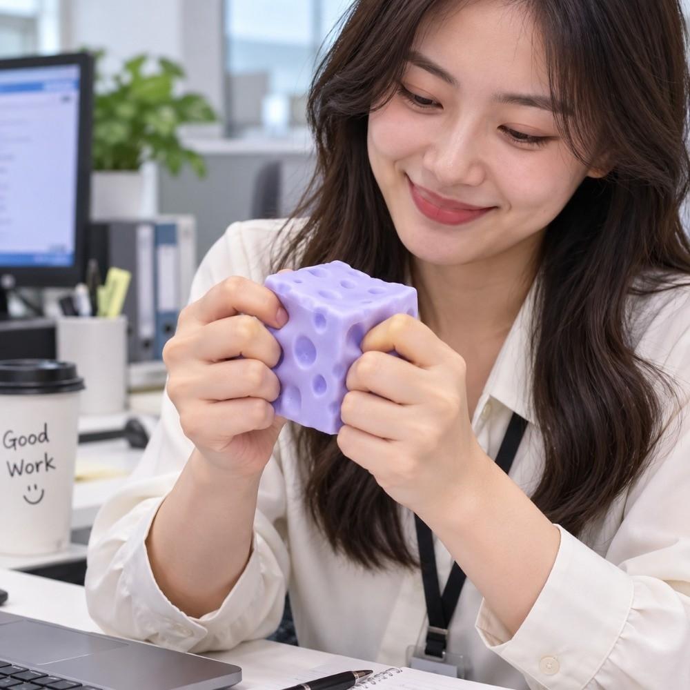 Super Soft Cheese Squishy Toy 5cm Cheese Slow Rebound Toy Cheese Squeezed Toy  for Kids Adults