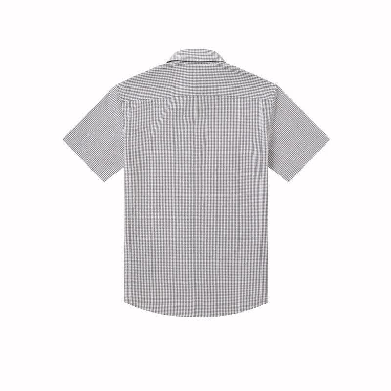 HAZZYS Men's Summer Pure Cotton Small Plaid Short-Sleeve Shirt