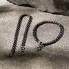4 Antique Round Cube Slim Chain Bracelet (C2503AC1292_SV)