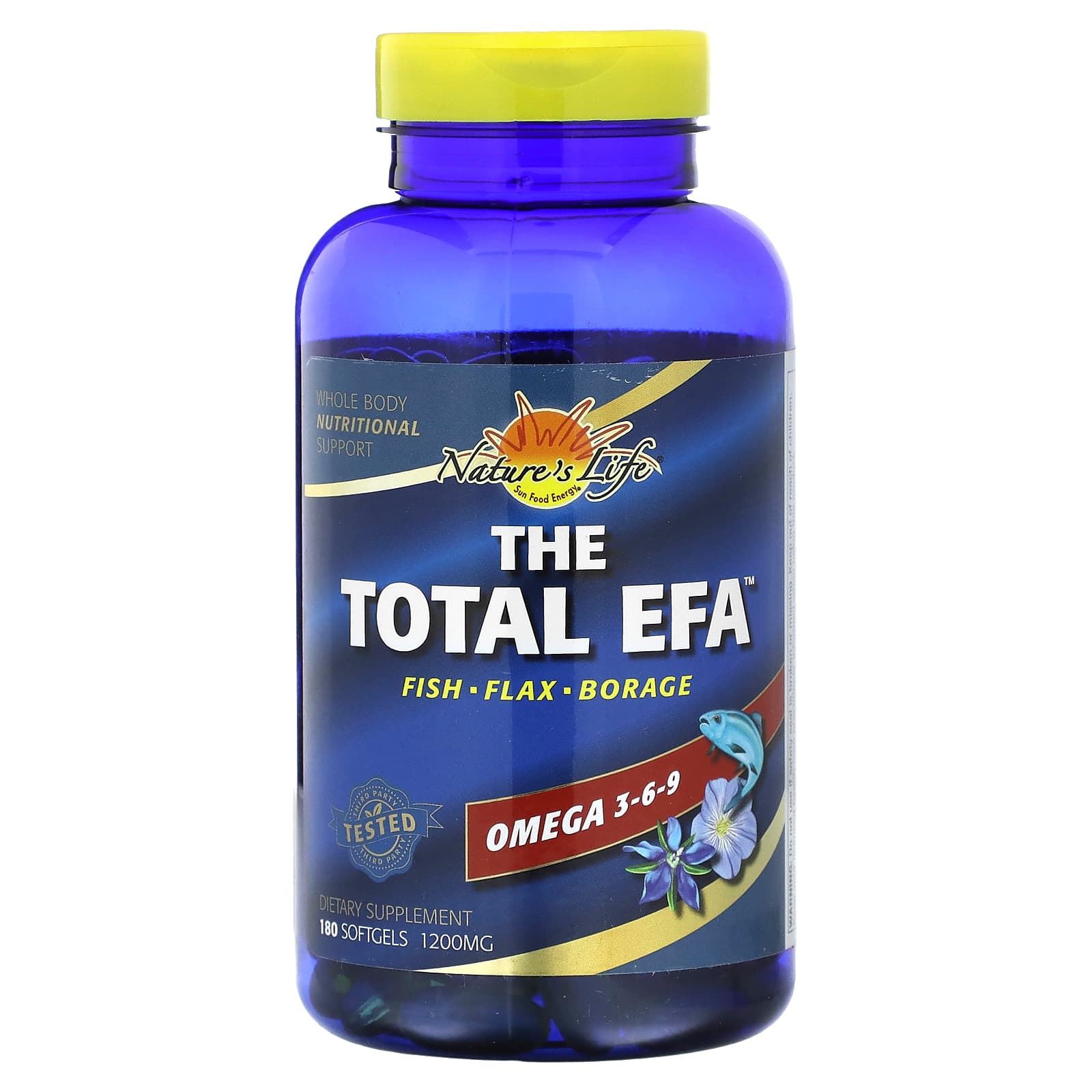 

Nature S Life, Total Efa, Omega 3-6-9, 1,200Mg, 180 Softgels