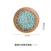 21cm Vine Woven Shell Tray, Handmade Creative Woven Colorful Shell Mosaic Tray, Snacks Fruit Cake Coffee Table Decor