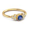 Bezel Set Blue Sapphire 925 Sterling Silver Gold Vermeil Boho Ring