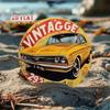 Metal Wall Art Vintage Muscle Car Retro Garage Decor, 7.87 Inch Round Aluminum Sign for Bar