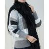 Womens Fuzzy Plush Scarf Knitted Furry Feather Long Scarf Collar Winter Warm Solid Color Scarves Shawl Wrap Streetwear
