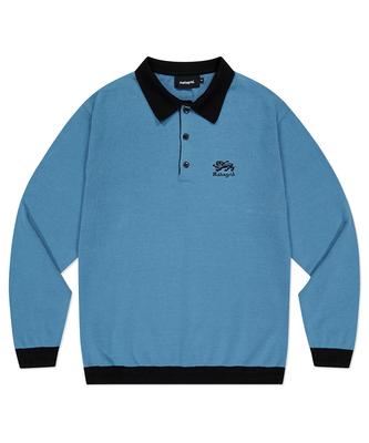 MAHAGRID Lion Ls Knit Polo Blue(Mg2Dsmk690A)