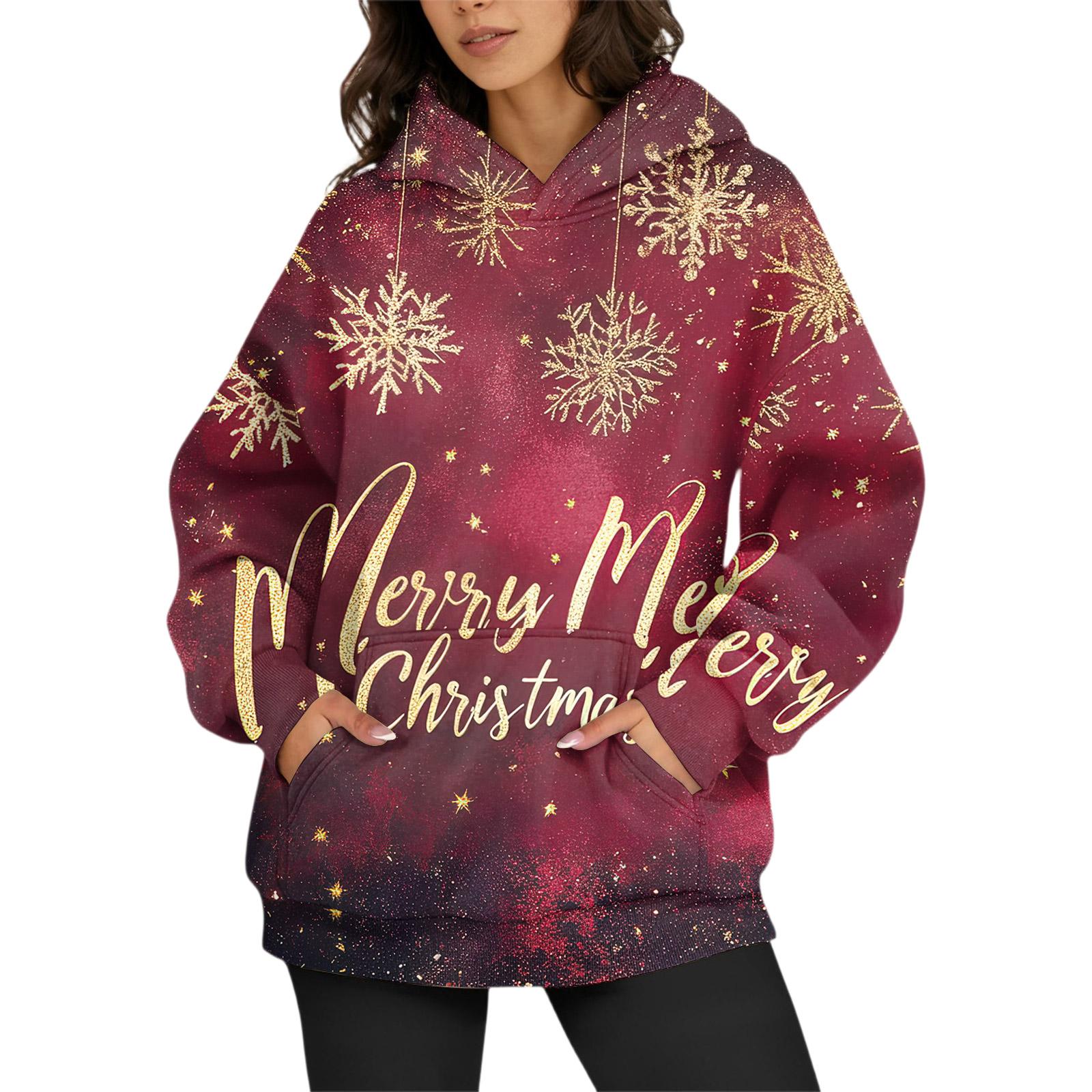 

Женские модные повседневные универсальные повседневные толстовки с круглым вырезом, топы с длинными рукавами и принтом XXXL киноварь