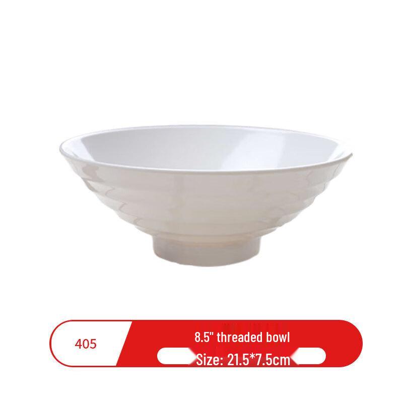 Wuhe 8.5-inch Frosted Melamine Threaded Noodle Bowl