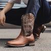 881 Cowboy Boots Western Cowboy Boots Fashion Embroidered Knight Boots V-mouth Boots Foreign Trade Large Size