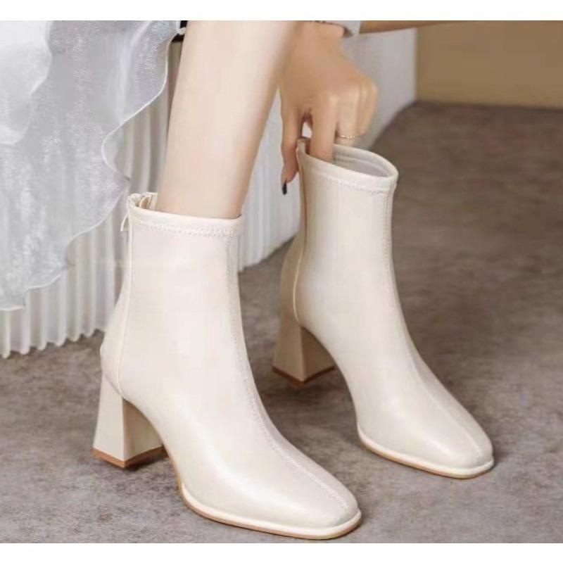 Neue Frühling Winter Damen Bequeme Stiefel Elegant Minimalistisch Damenschuhe Damen Hohe Absätze Modische Vielseitige Stiefel