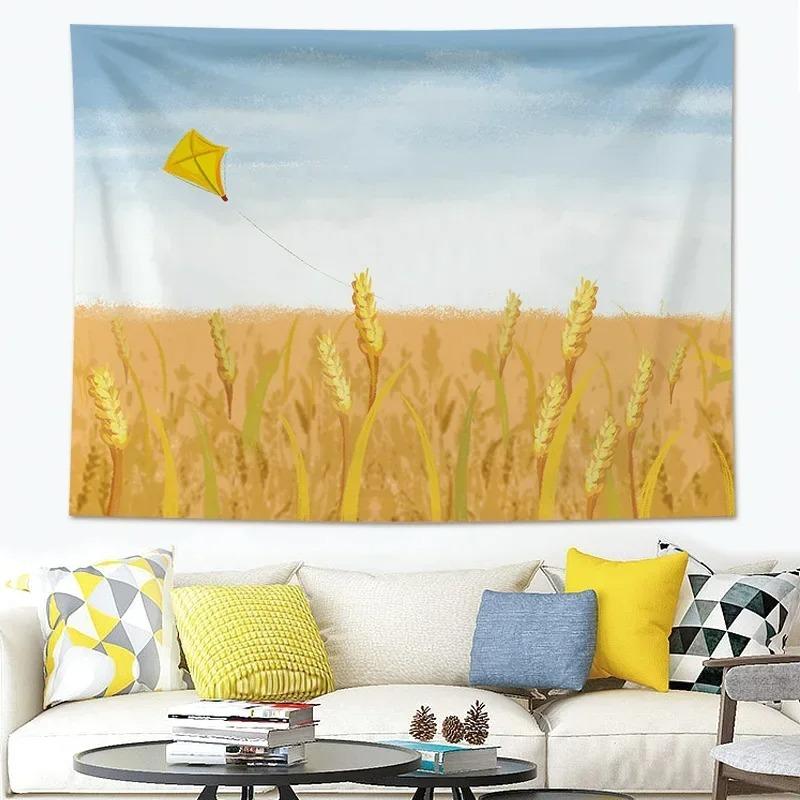 Пейзаж рисовых полей Настенный декор Гобелен Домашний Гостиная Гобелен 74x94cm(29x37in)