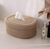 Nordic Style Cotton Rope Tissue Box with Lid - Living Room & Dining Table Storage Basket