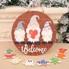 Christmas Wooden Three-dimensional DIY Replaceable Door Hanging Wreath Welcome Pendant Halloween Pendant