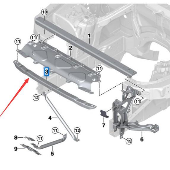 BMW X5/X7 G05/G07 Front Upper Crossmember Suitable Part 51647421707