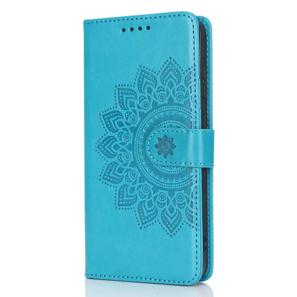 Etui na Samsunga Galaxy S24, teksturowane skórzane etui portfelowe na telefon ze smyczą