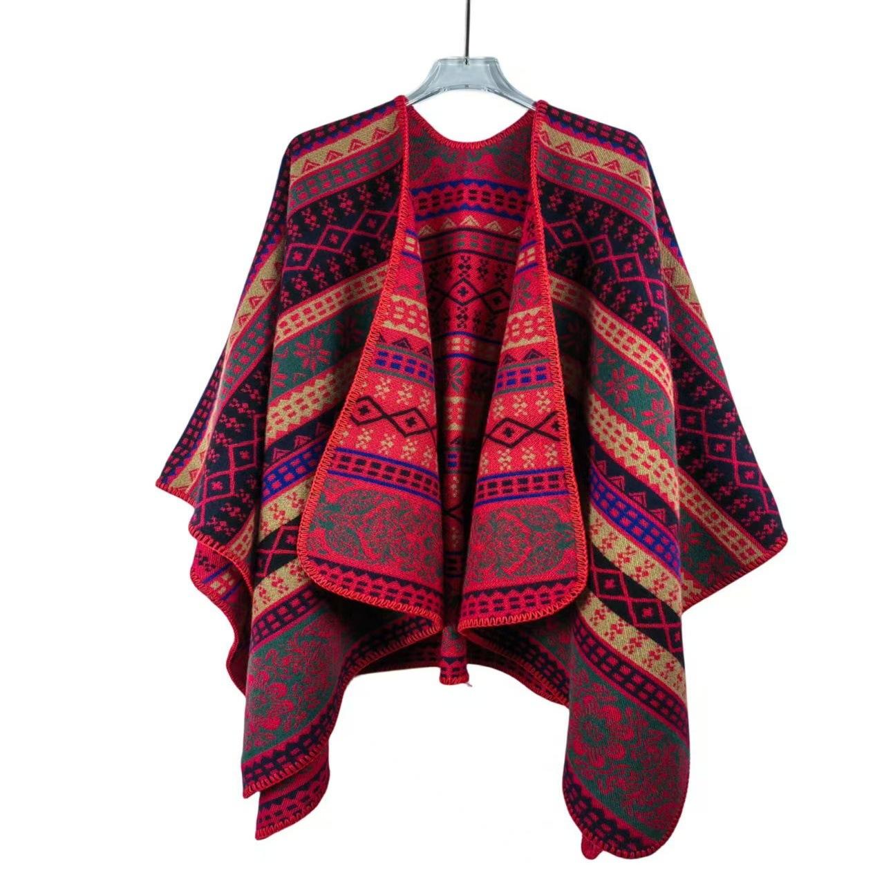 

Literary and versatile retro shawl printed scarf imitation cashmere autumn and winter warm jacquard double-sided outer 160