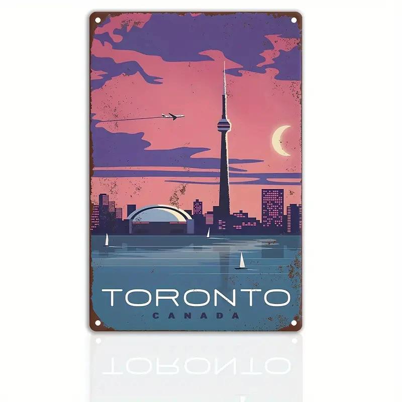 Retro Metal Sign Travel The World VENICE CANADA TORONTO  Vintage Poster Home Bar Room Pub Cafe Club Hotel Wall Decor Plate