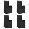 Vidaxl 5-Cz. Garden Furniture Set With Cushions, Black, Poly Rattan