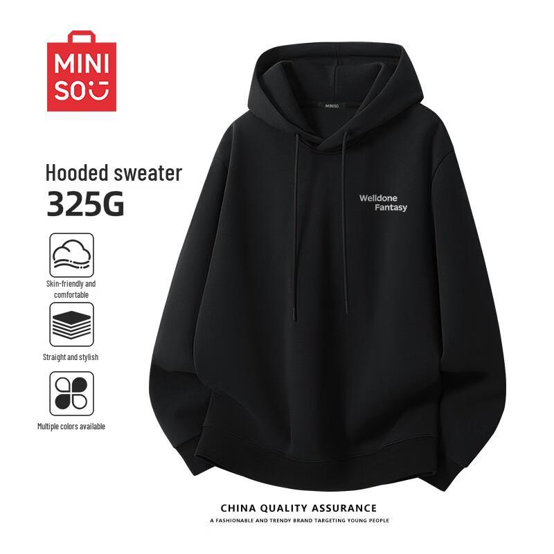 MINISO Men's Relaxed Fit Hooded Pullover Sweatshirt
