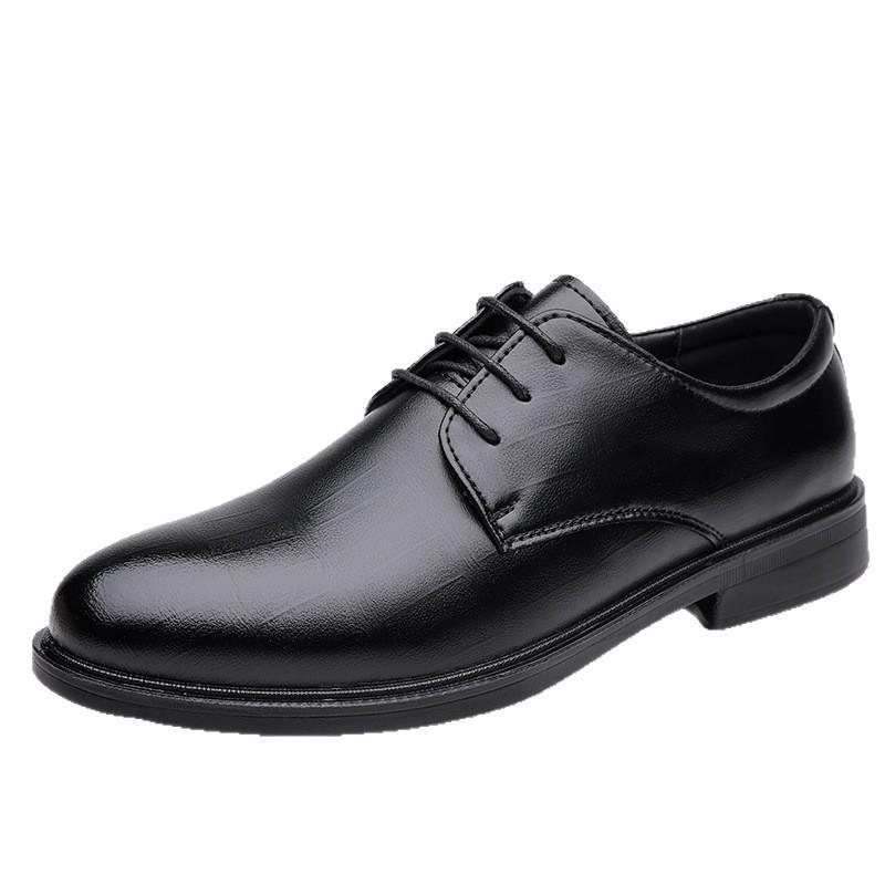 Leather Shoes Men's 2025 Low-top British Style Men's Round Head Big Head Tooling Shoes Platform Shoes