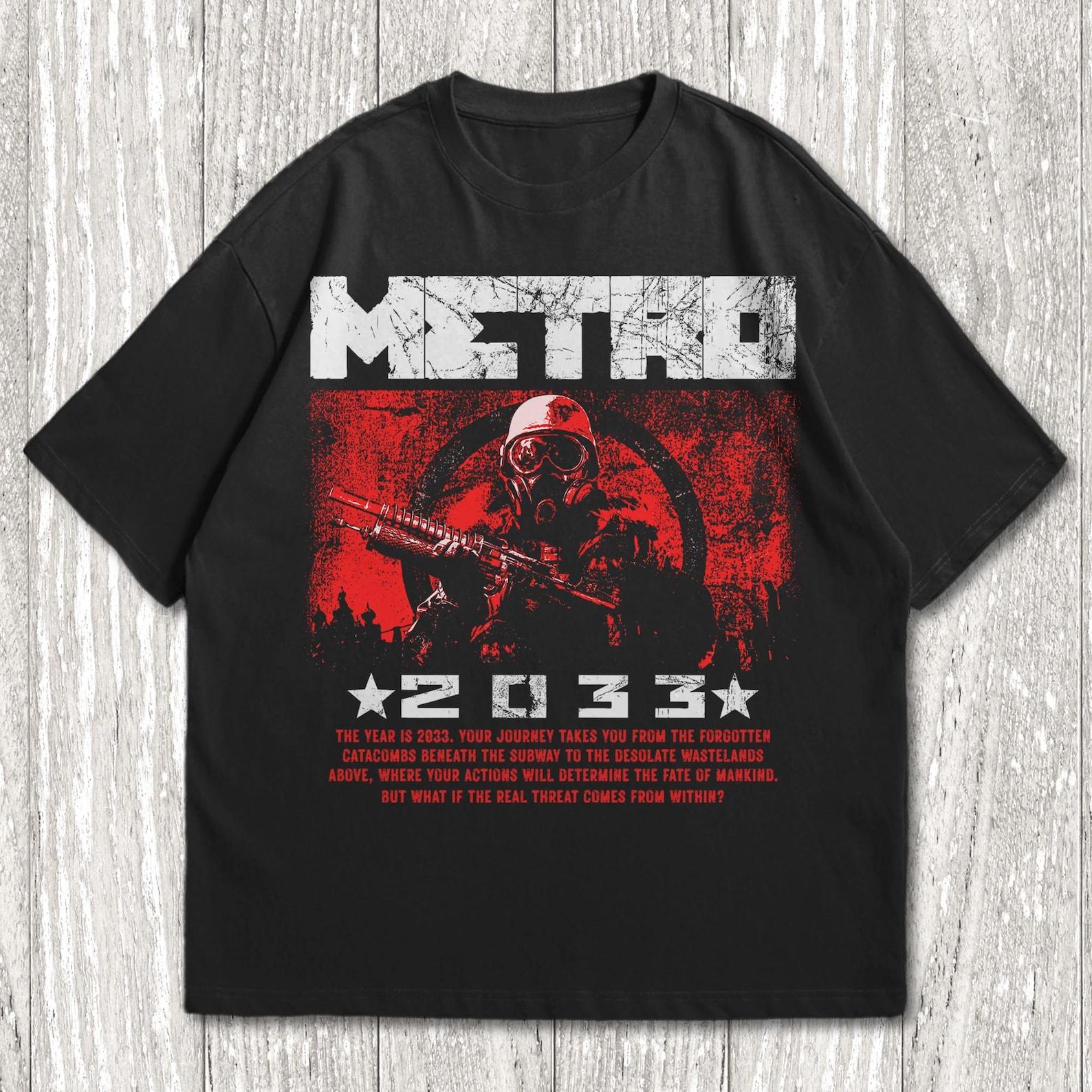 Футболка Metro 2033, Мерч Хоррор Видеоигры, Футболка Видеоигры Shouter XL